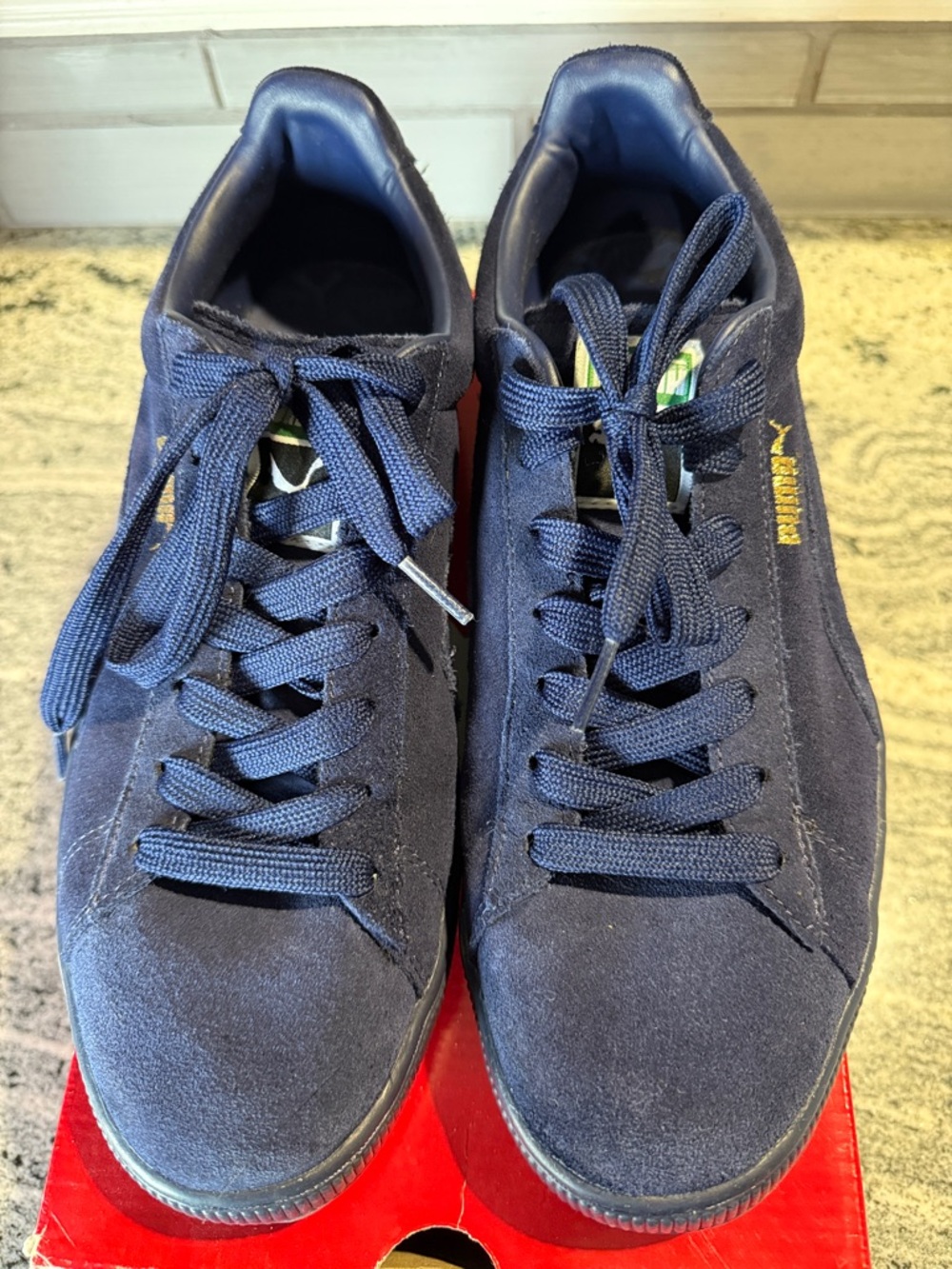 Puma Navy Suede Low-Top Sneakers